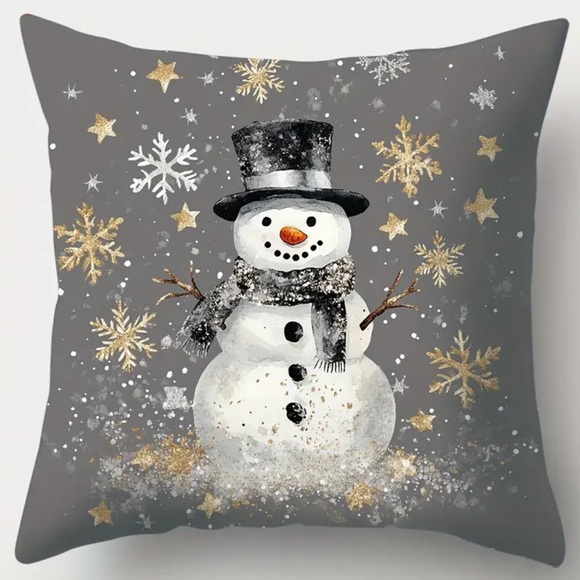 Holiday Decorative Pillow Covers Set - Gray and White - Picture 4 of 5